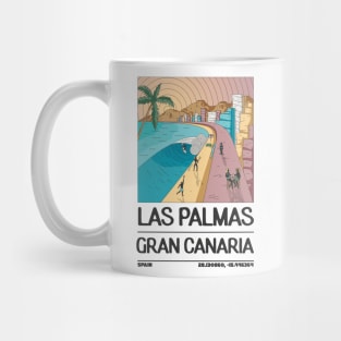 Las Palmas Gran Canaria Retro Travel Mug